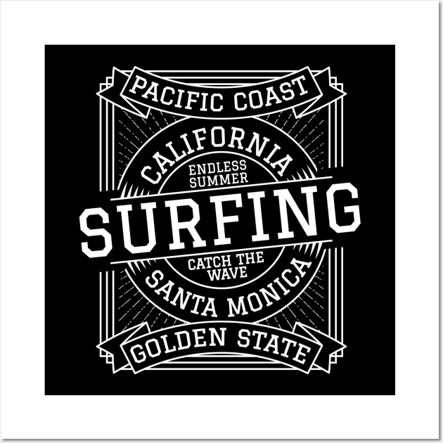 Surfing Santa Monica Wall Art by Kams_store